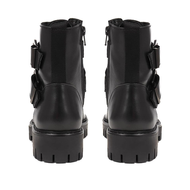 Studded black hotsell biker boots