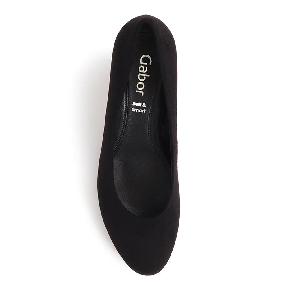 Black almond toe court shoes online