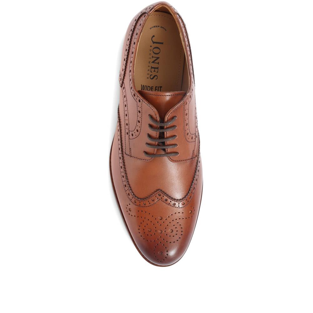 Mens wide fit tan fashion brogues