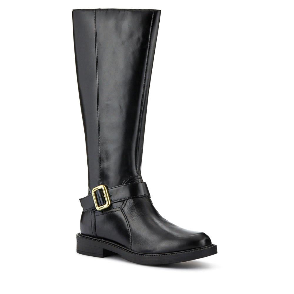 Long black leather boots sale online