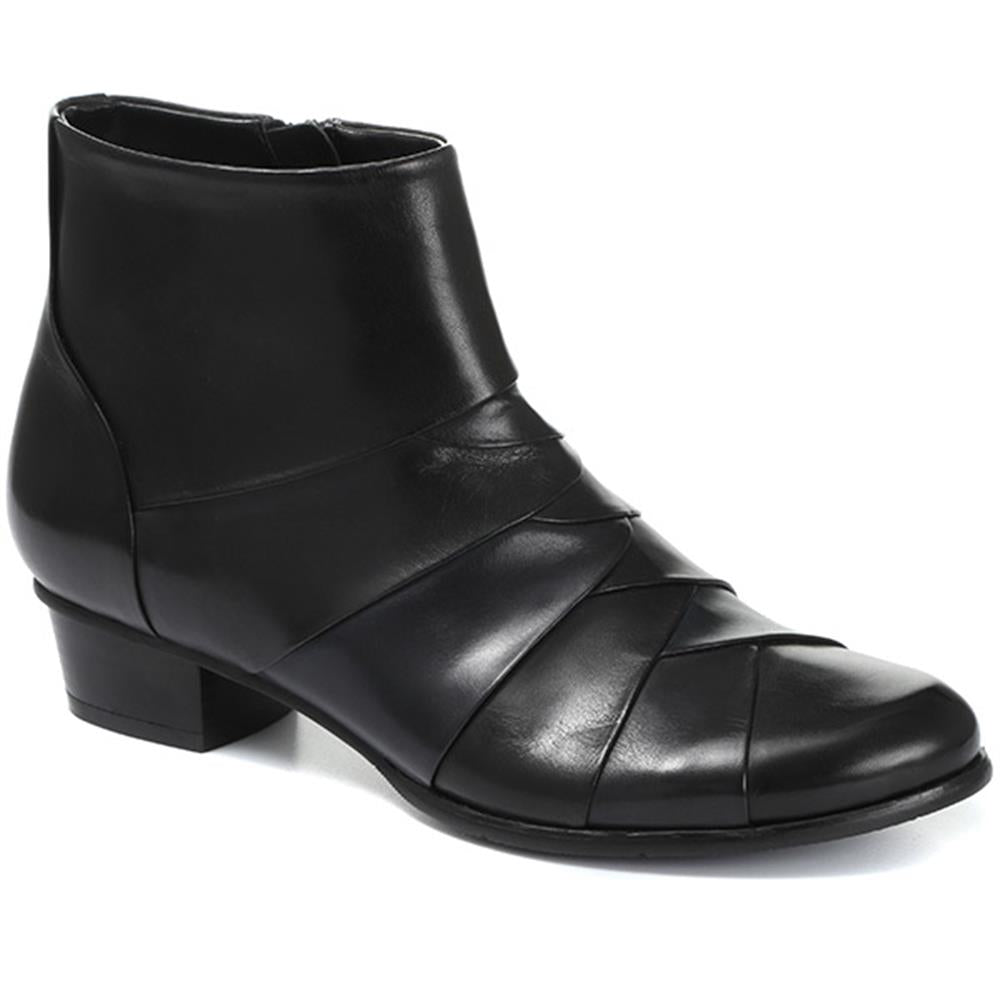 Stefany-172 Leather Ankle Boots - SINO30501 / 316 156