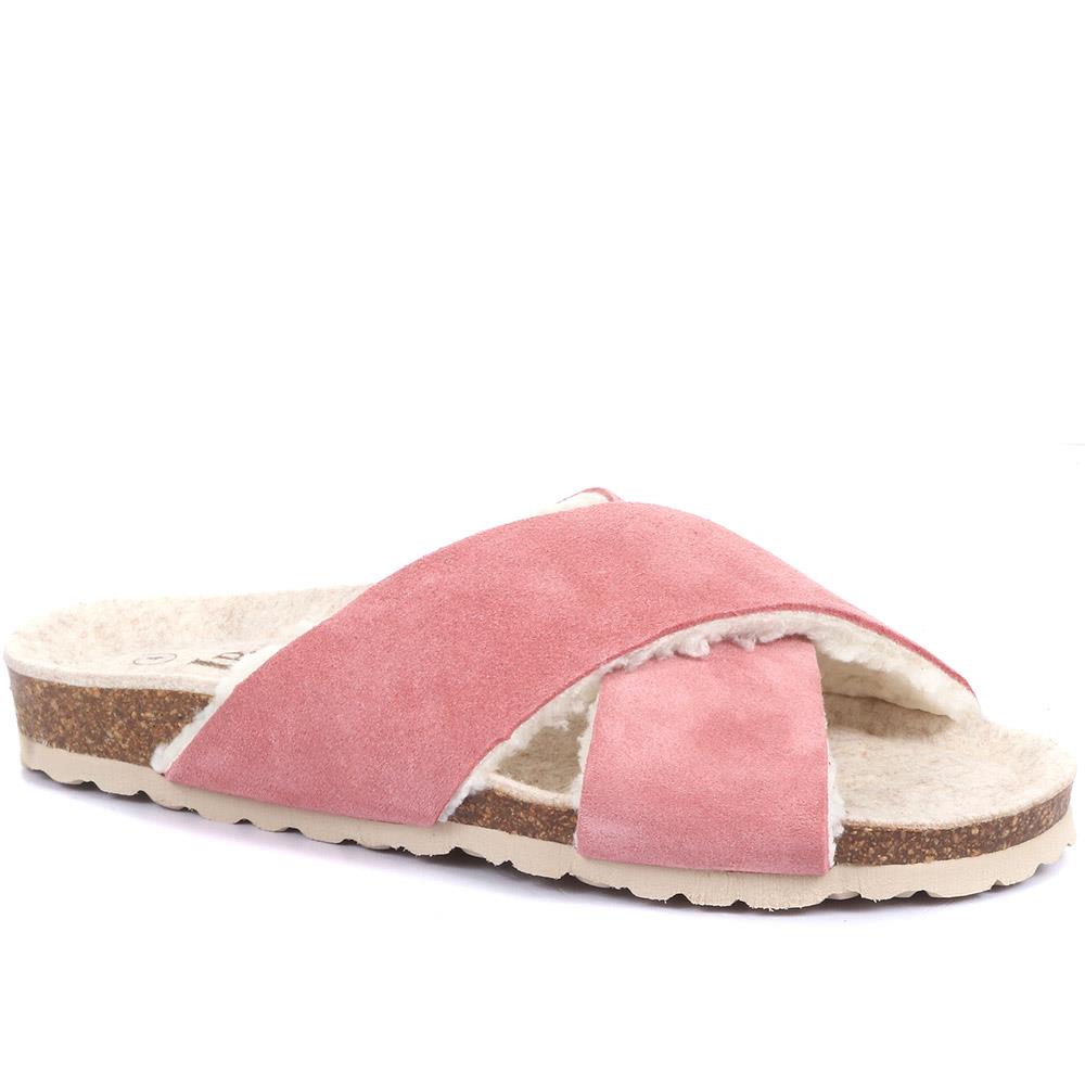 Lacy Suede Mule Slippers - LACY / 320 236