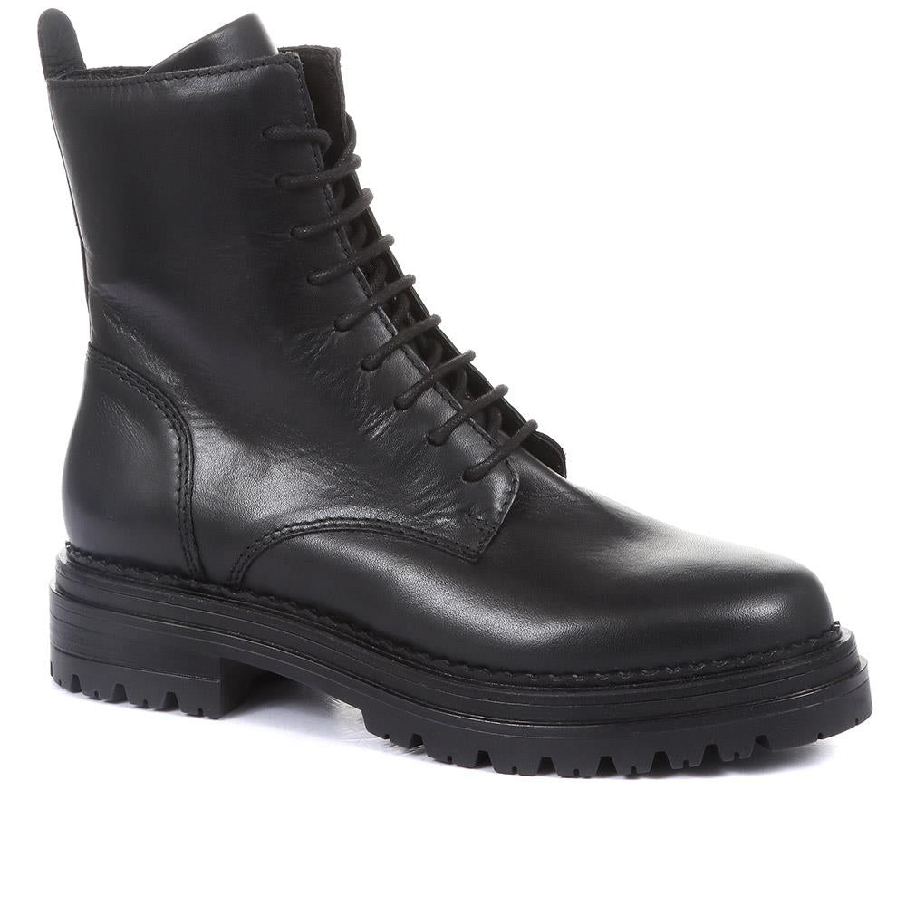 Paris Black Leather Biker Boots - PARIS2 / 320 546