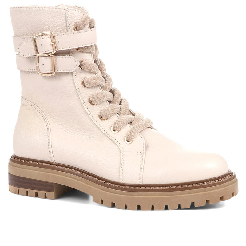 White lace up deals biker boots